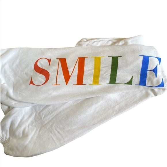Sundry White Joggers Sweatpants Terry Size 2 NWOT SMILE - Picture 4 of 6